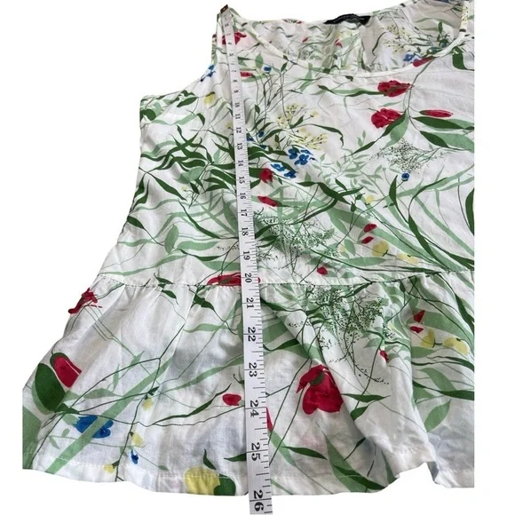 DOROTHY PERKINS FLORAL PEPLUM TANK COTTAGECORE BOTANICAL GARDEN PARTY - SIZE 18 - Picture 9 of 14